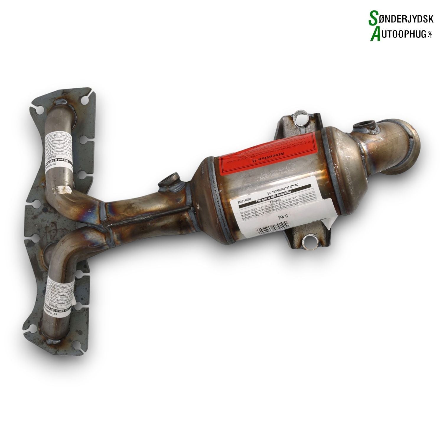 Peugeot 207 Katalysator Med OEM Nr. 1609163980 Fra Peugeot Ophugger