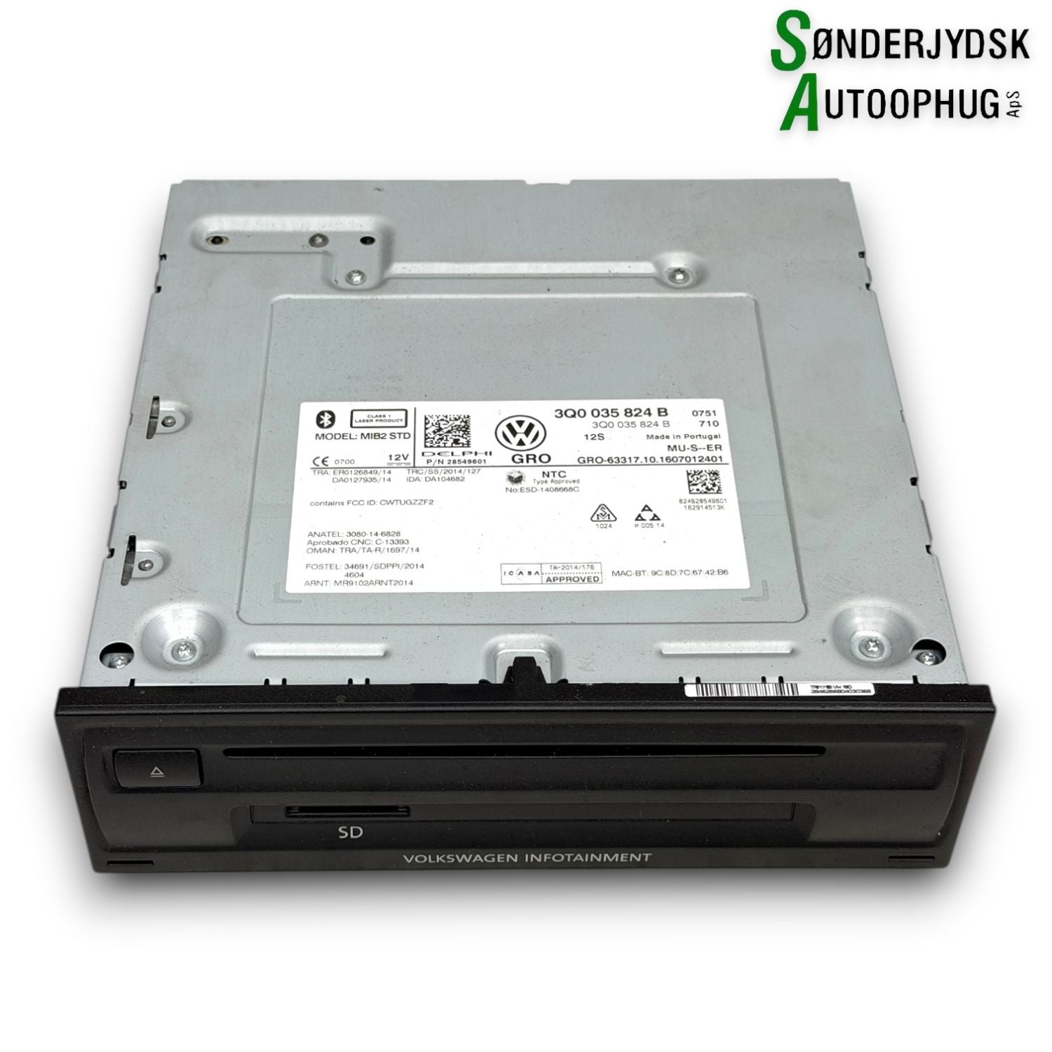 VW Golf Sportsvan Radio Med OEM Nr. 3Q0035824BX Fra VW Ophugger