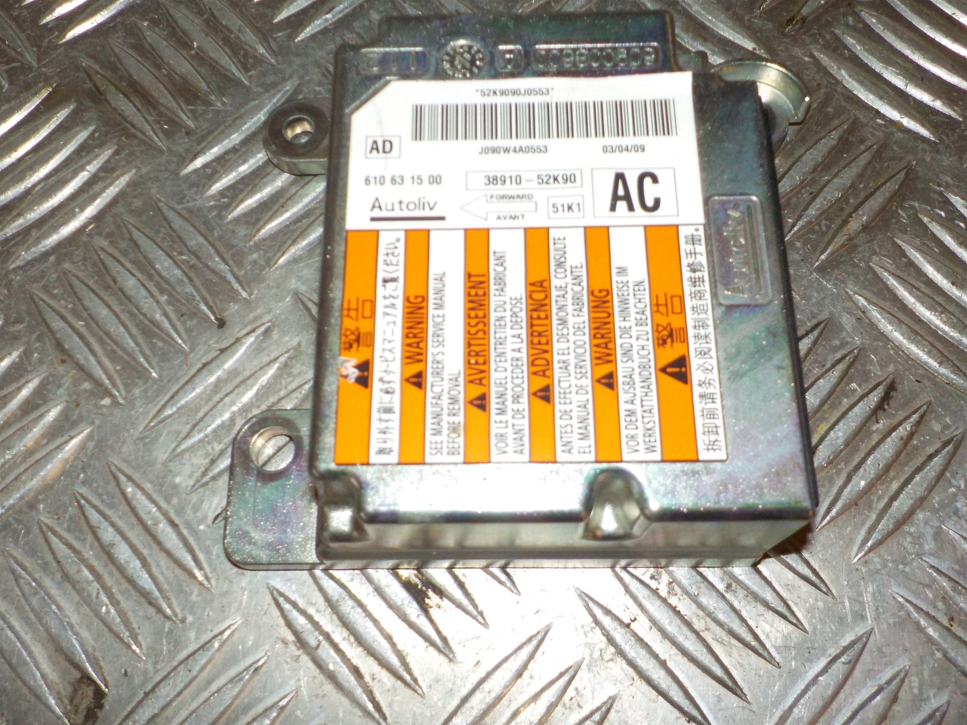 Opel Agila B Airbag Elboks Med OEM Nr. 3891052K90 Fra Opel Ophugger