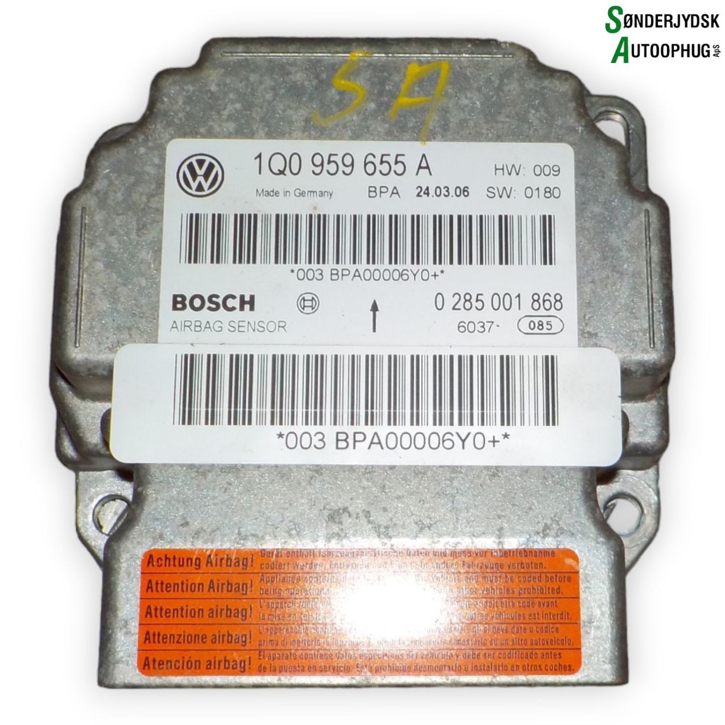 VW Eos 1Q Airbag Elboks Med OEM Nr. 1Q0959655B01M Fra VW Ophugger