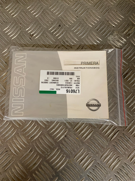 Nissan Primera P12 Instruktionsbog Med OEM Nr. Ophugger Fra Nissan Ophugger