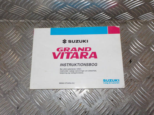Suzuki Grand Vitara Instruktionsbog Med OEM Nr. DANSK Fra Suzuki Ophugger