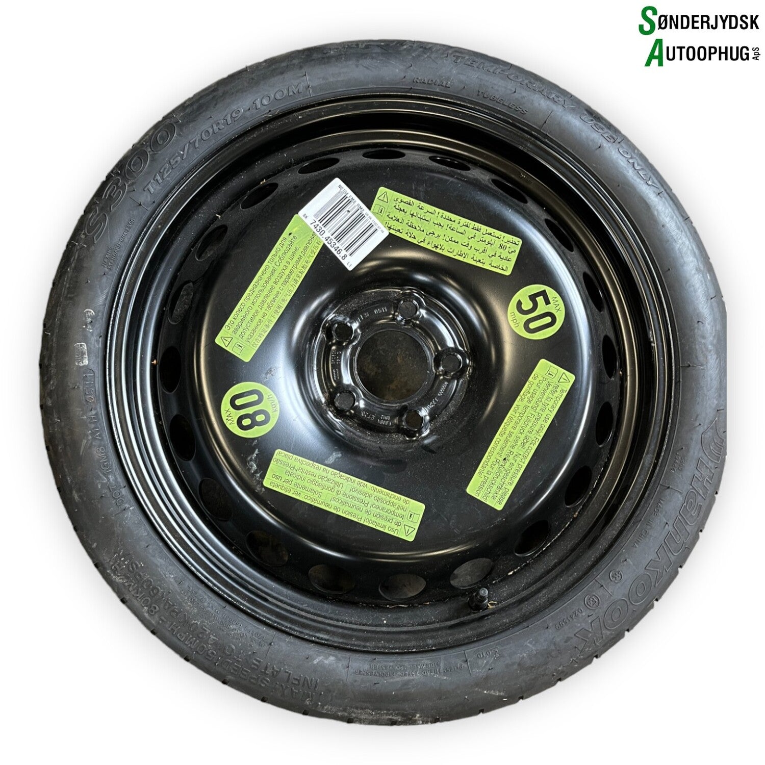 Audi A4 8K Reservehjul Med OEM Nr. 4X19ET:29 Fra Audi Ophugger