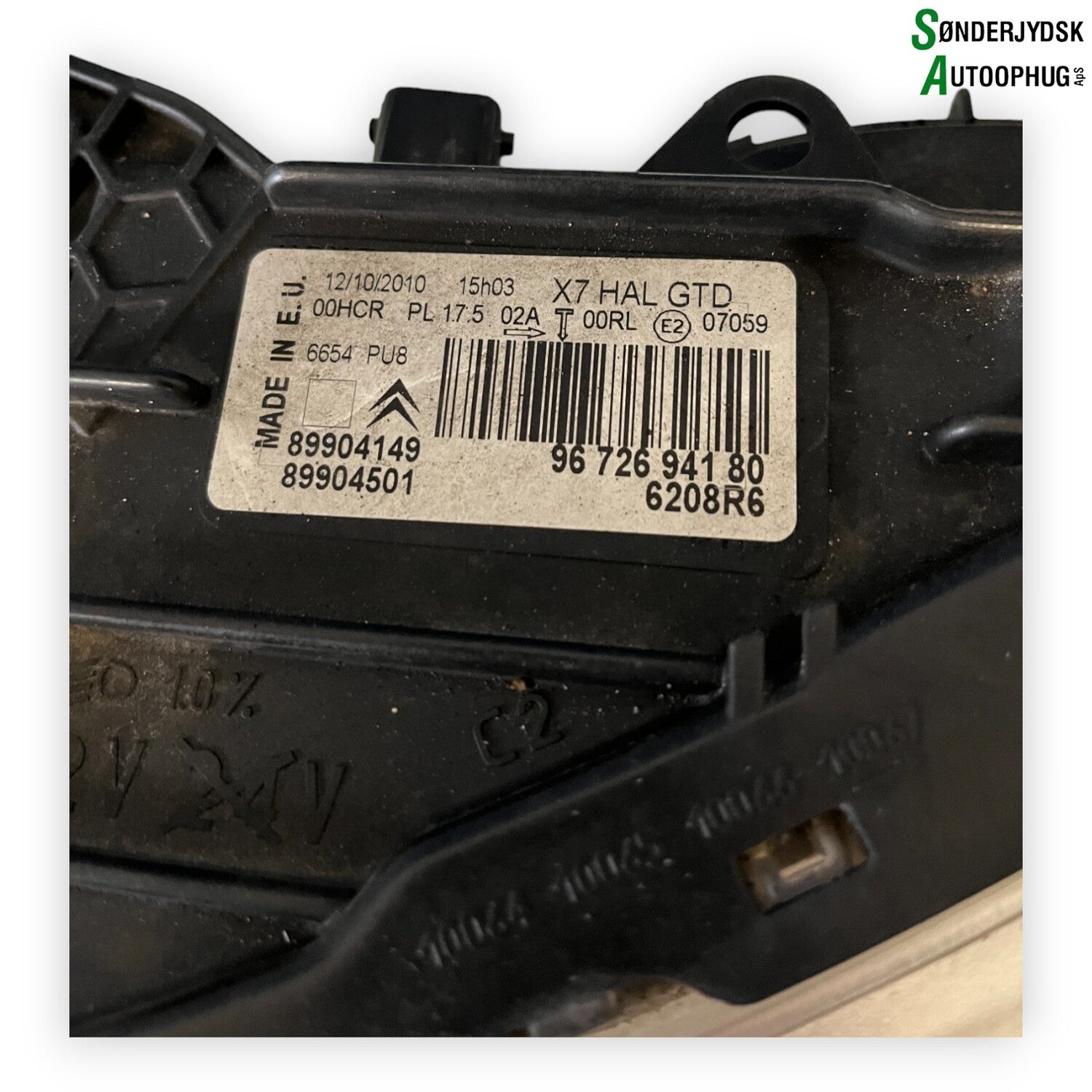 Citroen C5 Forlygte Med OEM Nr. 6208R6 Fra Citroen Ophugger