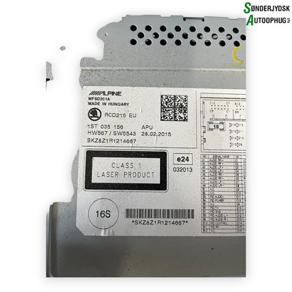 Skoda Citigo Radio M/Cd Med OEM Nr. 1ST035156 Fra Skoda Ophugger