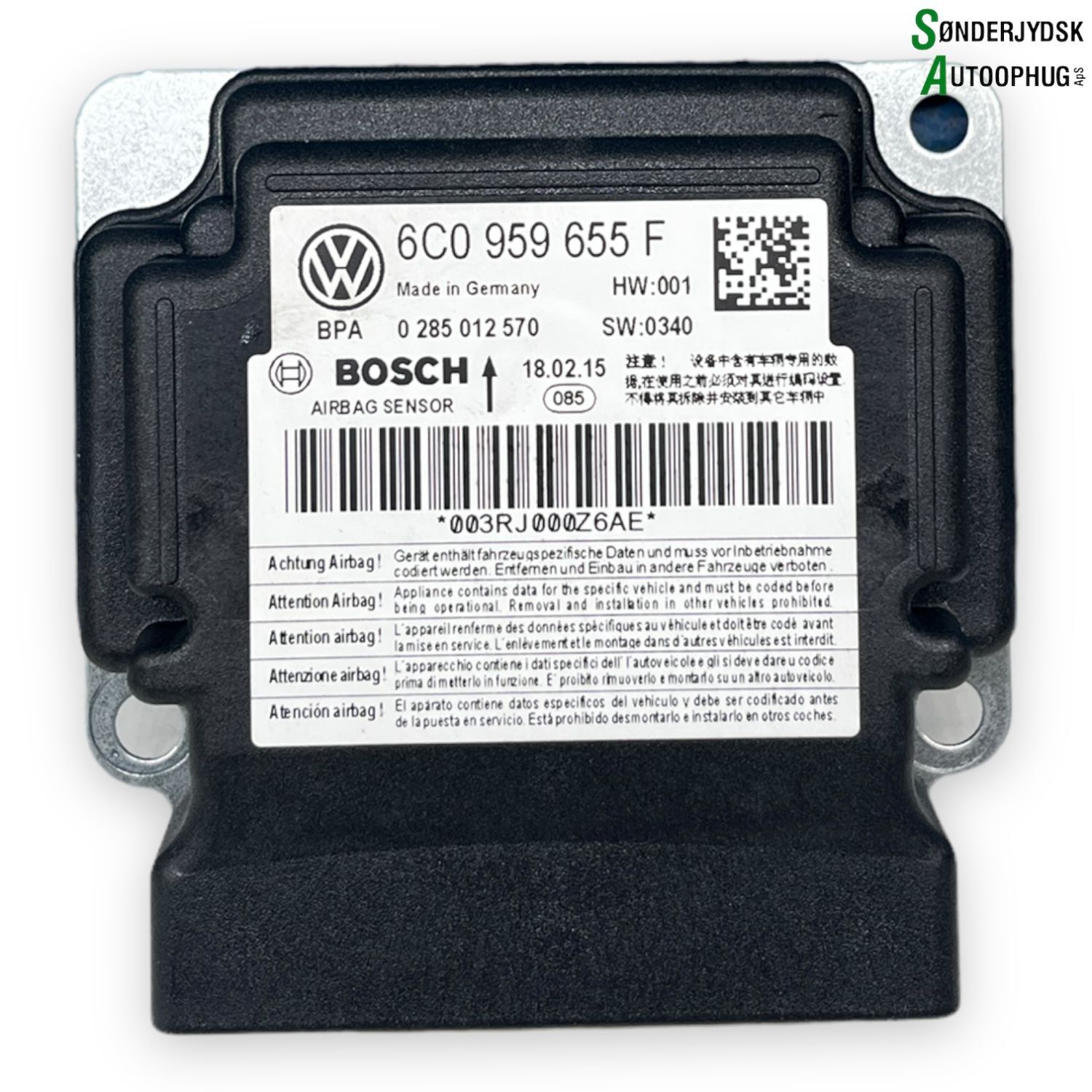 Skoda Fabia Airbag Elboks Med OEM Nr. 6C0959655K743 Fra Skoda Ophugger