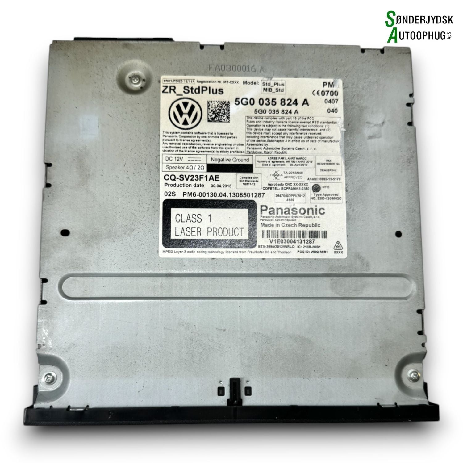 VW Golf 7 AU Radio Med OEM Nr. 5G0035824A Fra VW Ophugger