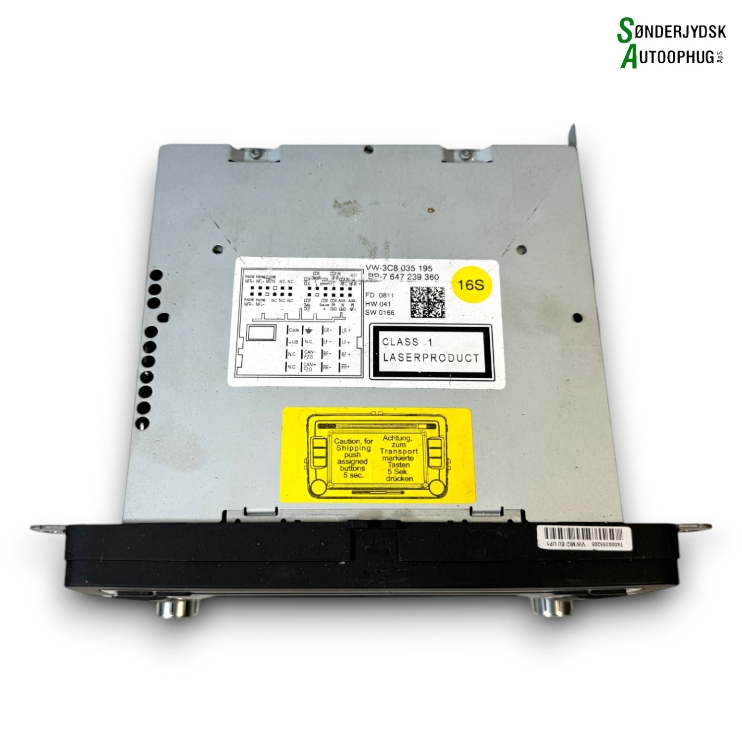 VW Polo 6R Radio M/Cd Med OEM Nr. 3C8035195 Fra VW Ophugger