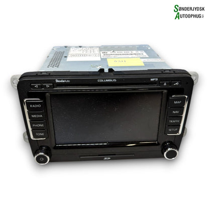 Skoda Superb Radio, Multi Display Med OEM Nr. 3TA035680A Fra Skoda Ophugger