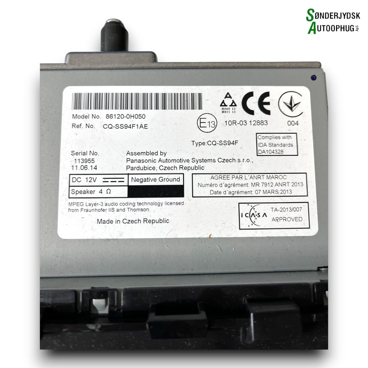 Peugeot 108 Radio M/Cd Med OEM Nr. 861200H050 Fra Peugeot Ophugger