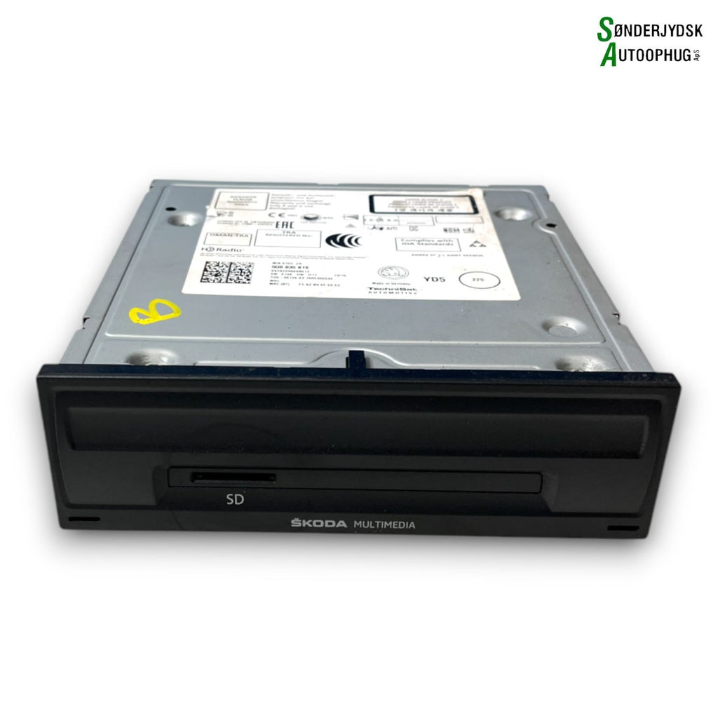Skoda Fabia Radio M/Cd Med OEM Nr. 5Q0035819 Fra Skoda Ophugger