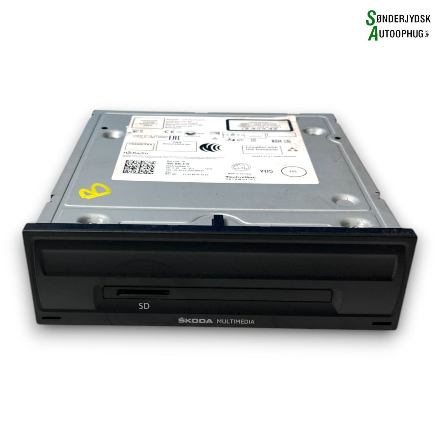 Skoda Fabia Radio M/Cd Med OEM Nr. 5Q0035819 Fra Skoda Ophugger