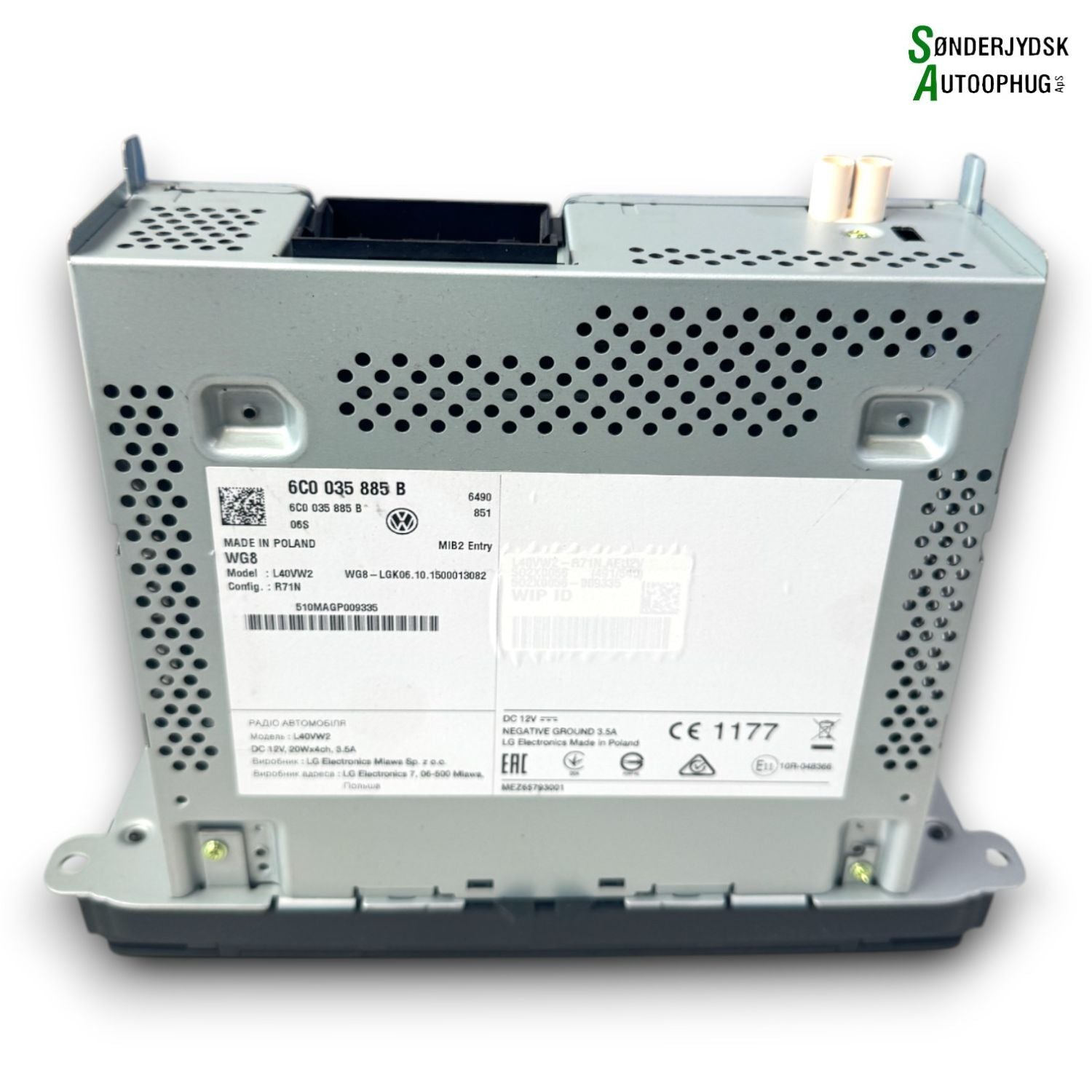 VW Polo 6C Radio, Multi Display Med OEM Nr. 6C0035885B Fra VW Ophugger