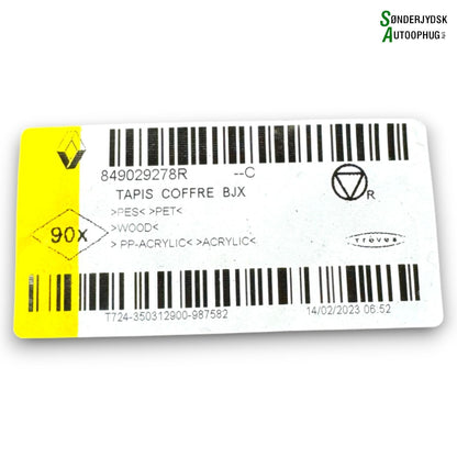 Dacia Sandero LLI Bagagerumsmåtte Med OEM Nr. 849029278R Fra Dacia Ophugger