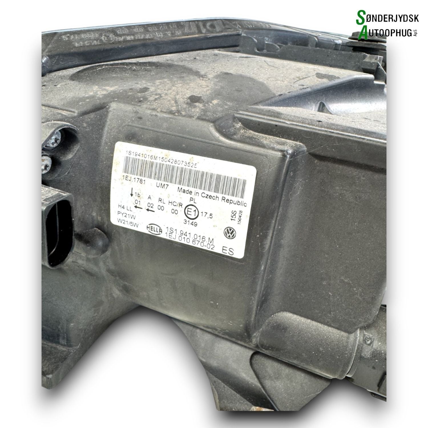 VW Up Forlygte Med OEM Nr. 1S1941016M Fra VW Ophugger