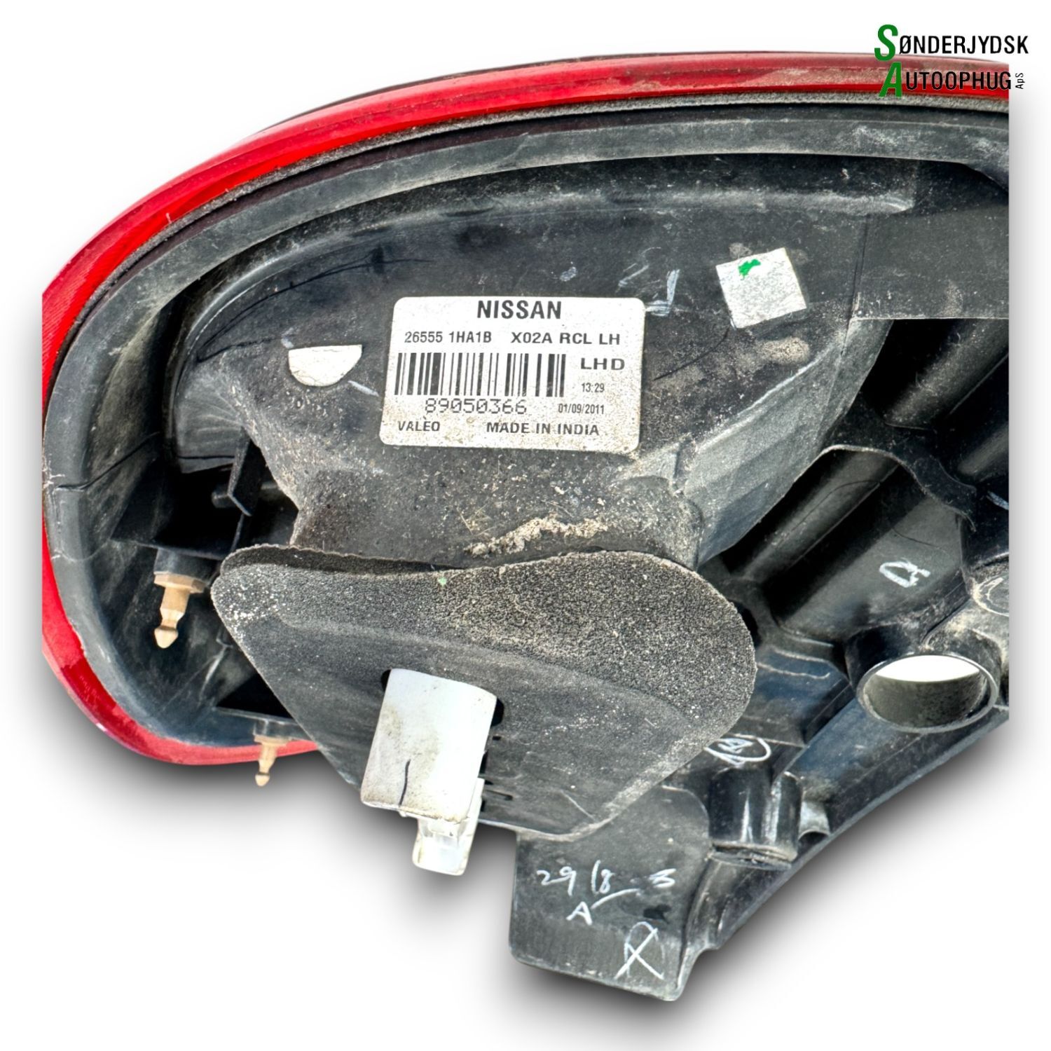 Nissan Micra K13 Baglygte Med OEM Nr. 265551HA1B Fra Nissan Ophugger