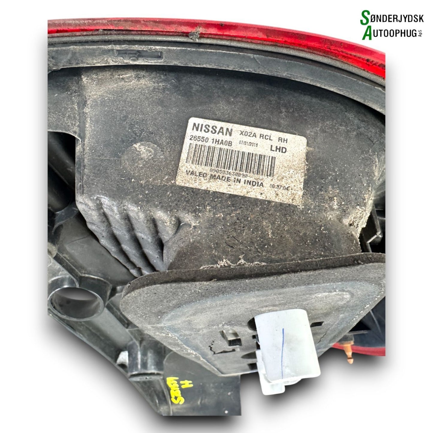 Nissan Micra K13 Baglygte Med OEM Nr. 265501HA0B Fra Nissan Ophugger