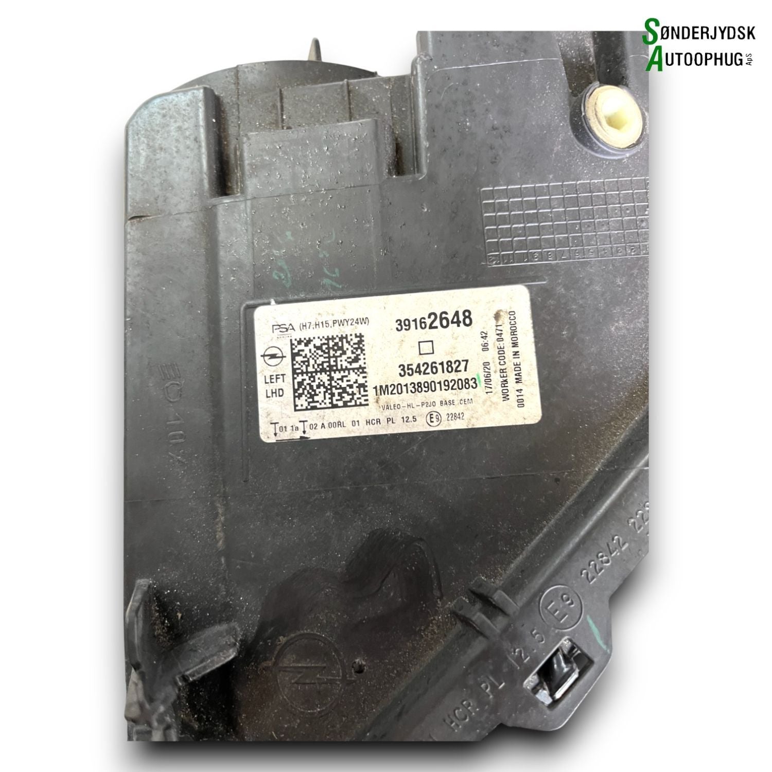 Opel Corsa F Forlygte Med OEM Nr. 39162648 Fra Opel Ophugger