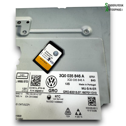 VW Touran 5T Radio Med OEM Nr. 3G0919866BJ Fra VW Ophugger