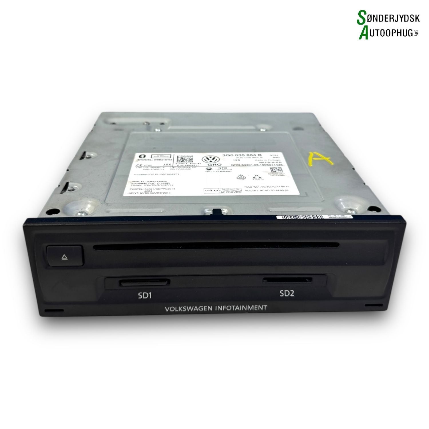 VW Passat 3G Radio Med OEM Nr. 3Q0035864B Fra VW Ophugger