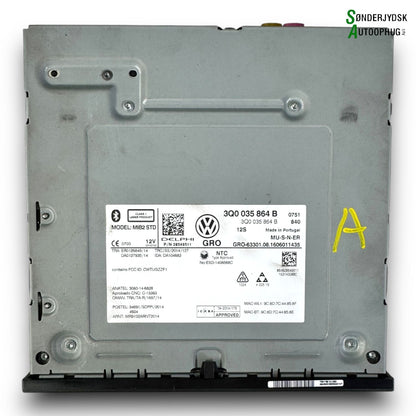 VW Passat 3G Radio Med OEM Nr. 3Q0035864B Fra VW Ophugger