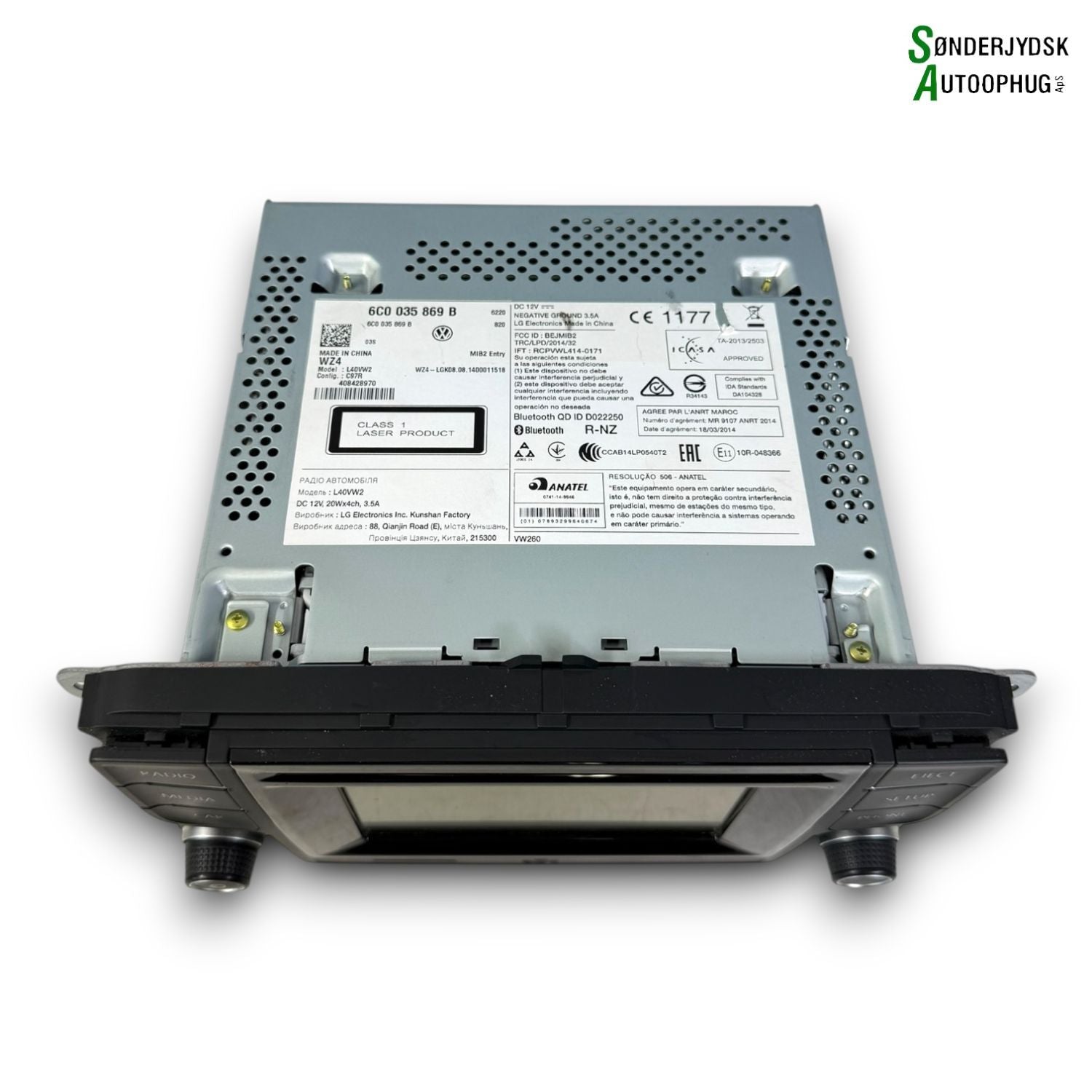 VW Polo 6C Radio, Multi Display Med OEM Nr. 6C0035869B Fra VW Ophugger