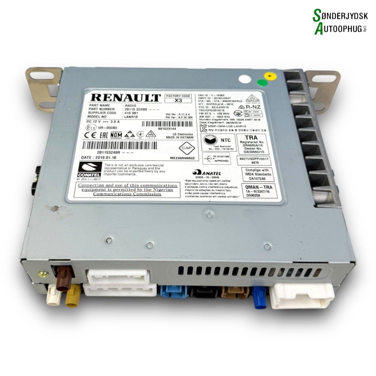 Renault Megane 4 Radio Med OEM Nr. 281153249R Fra Renault Ophugger