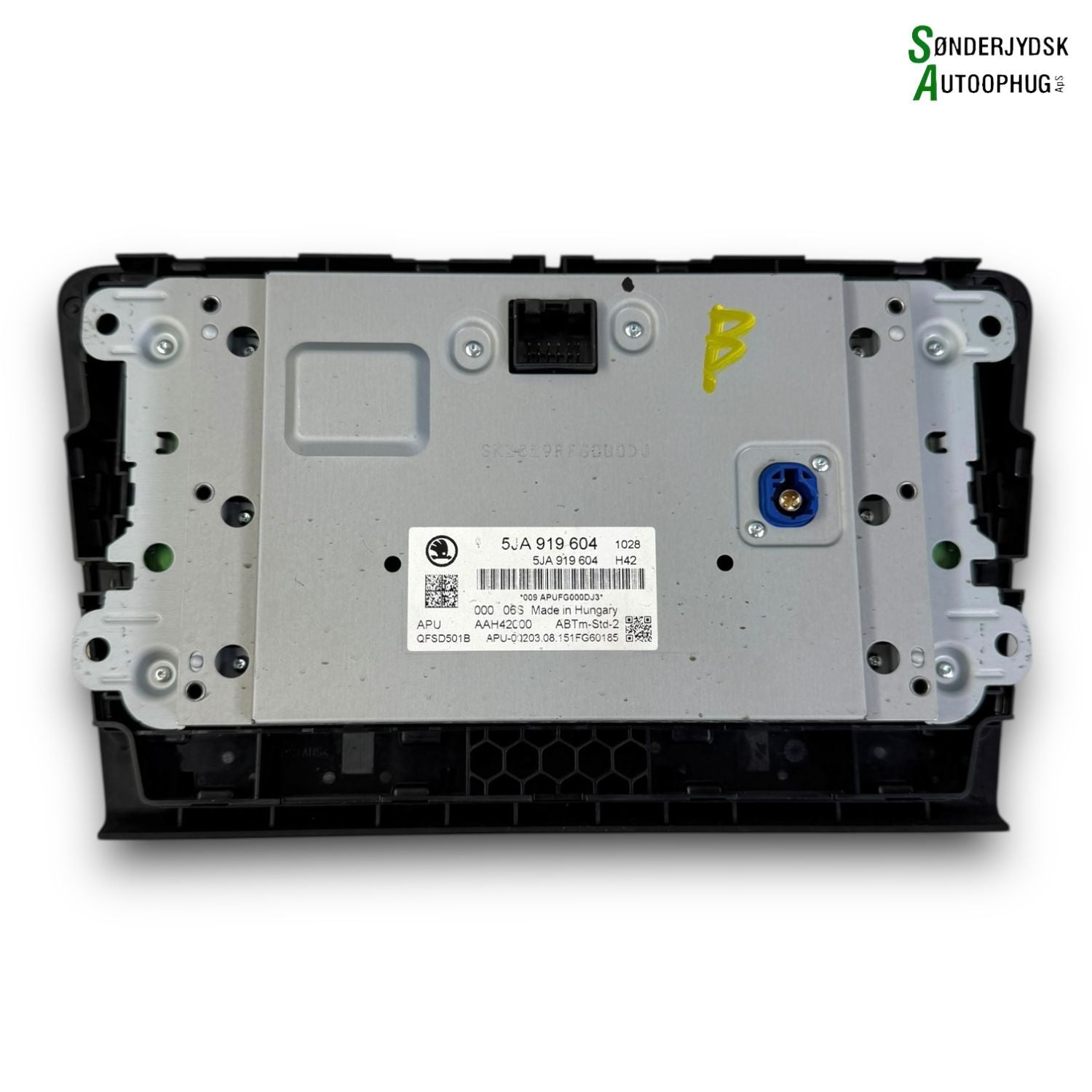 Skoda Rapid Radio, Multi Display Med OEM Nr. 5JA919604 Fra Skoda Ophugger
