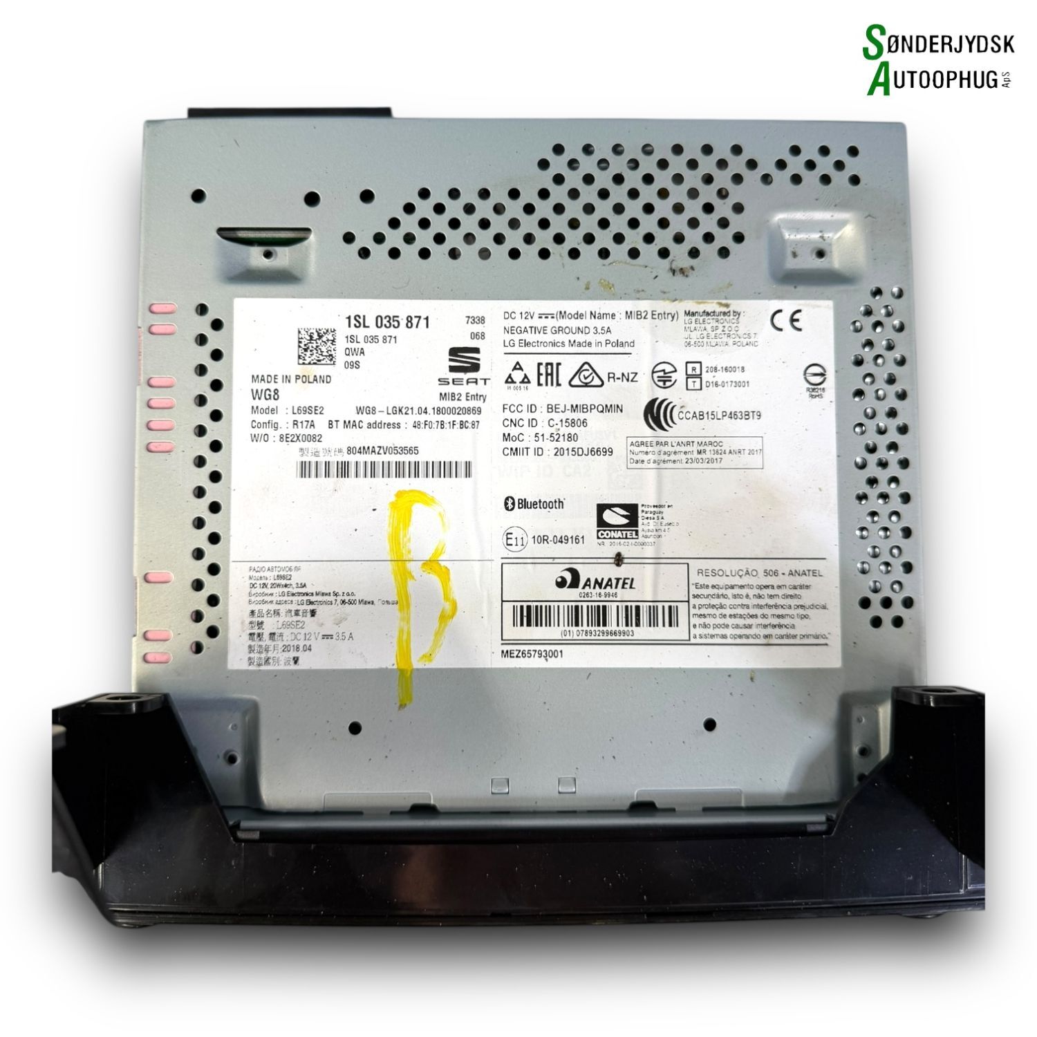 Seat Mii Radio, Multi Display Med OEM Nr. 1SL035871 Fra Seat Ophugger