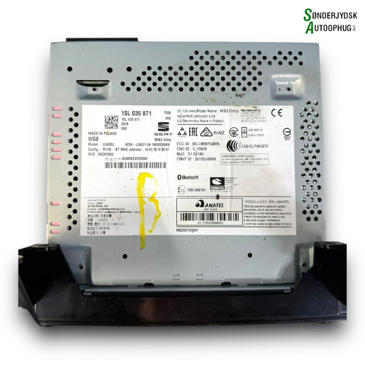 Seat Mii Radio, Multi Display Med OEM Nr. 1SL035871 Fra Seat Ophugger