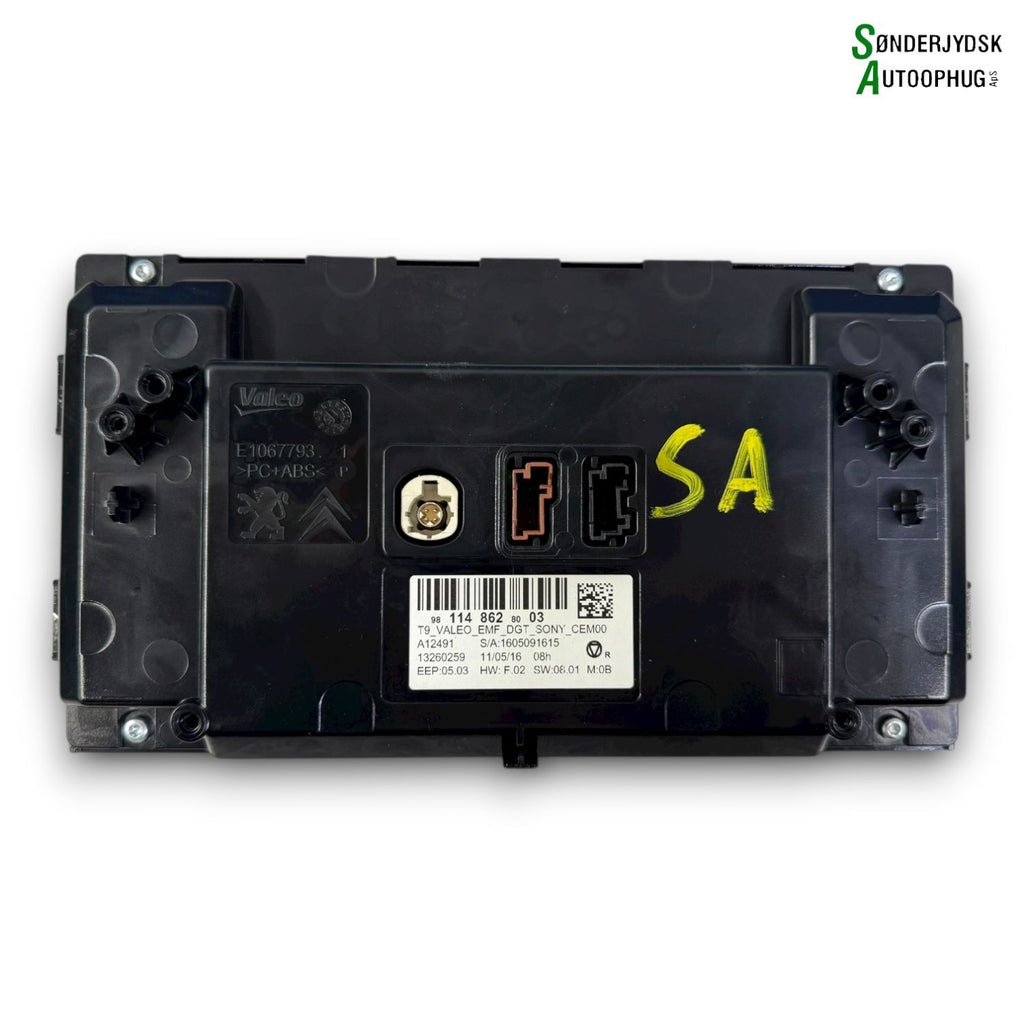 Peugeot 308 Radio, Multi Display Med OEM Nr. 981148628003 Fra Peugeot Ophugger