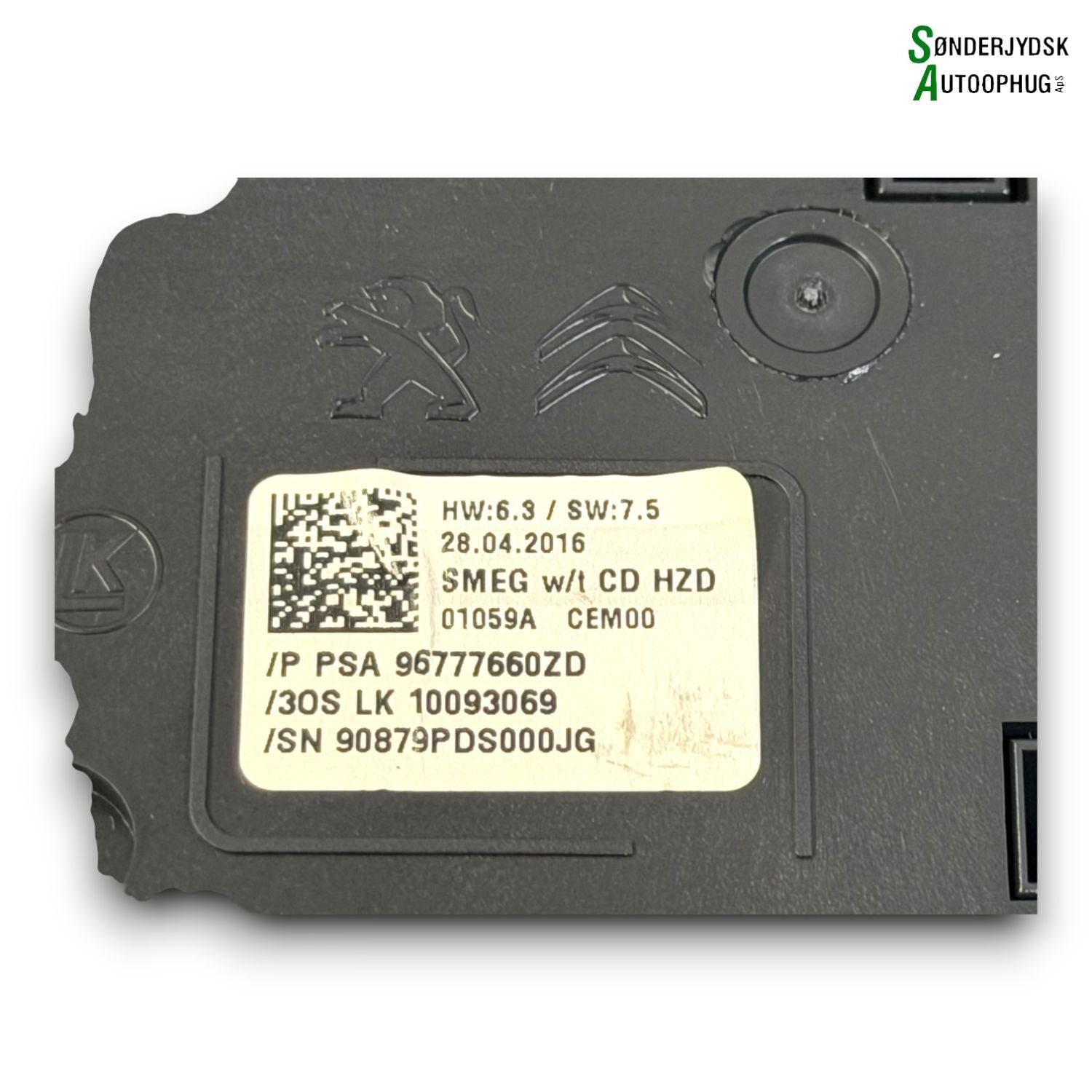 Peugeot 308 Kontakt Katastrofe Med OEM Nr. 96777660ZD Fra Peugeot Ophugger