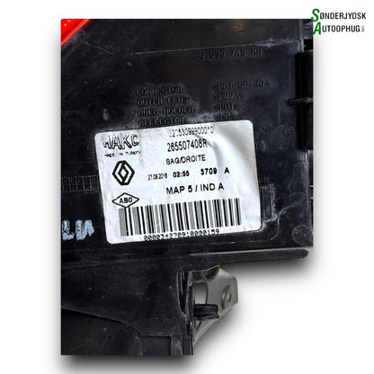 Renault Clio 4 Baglygte Med OEM Nr. 265507408R Fra Renault Ophugger