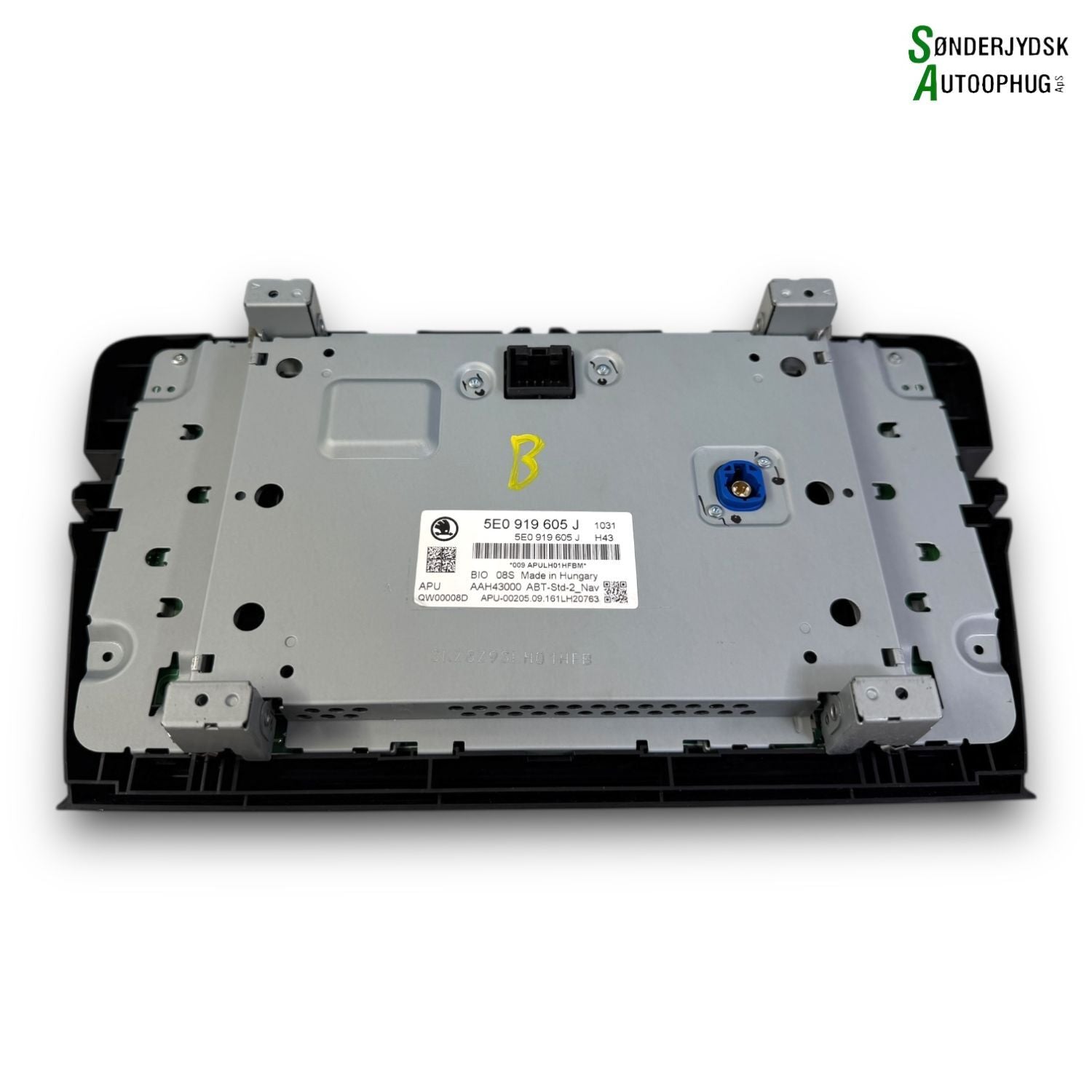 Skoda Octavia Radio, Multi Display Med OEM Nr. 5E0919605JBIO Fra Skoda Ophugger