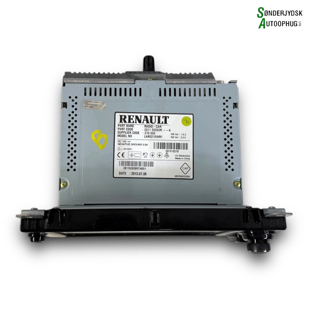 Renault Clio 4 Radio, Multi Display Med OEM Nr. 281155481R Fra Renault Ophugger