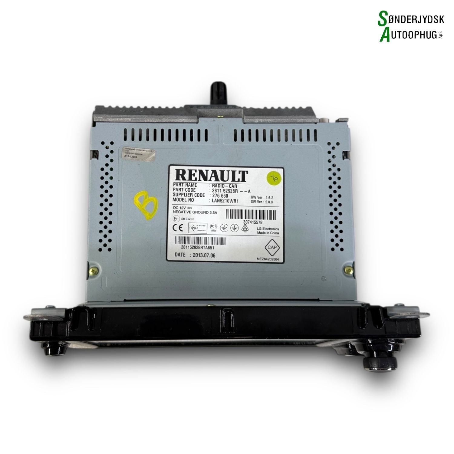 Renault Clio 4 Radio, Multi Display Med OEM Nr. 281152928R Fra Renault Ophugger