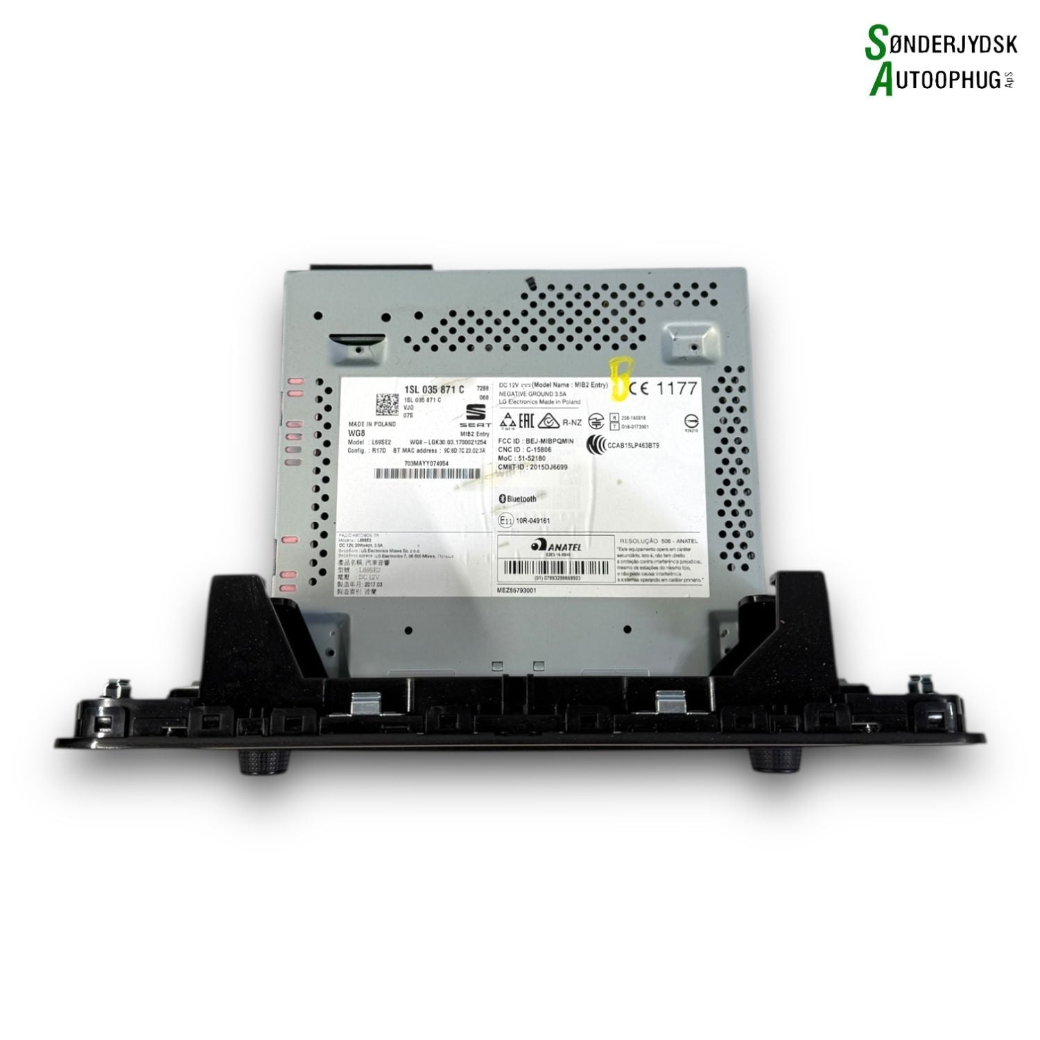 Seat Mii Radio, Multi Display Med OEM Nr. 1SL035871C Fra Seat Ophugger