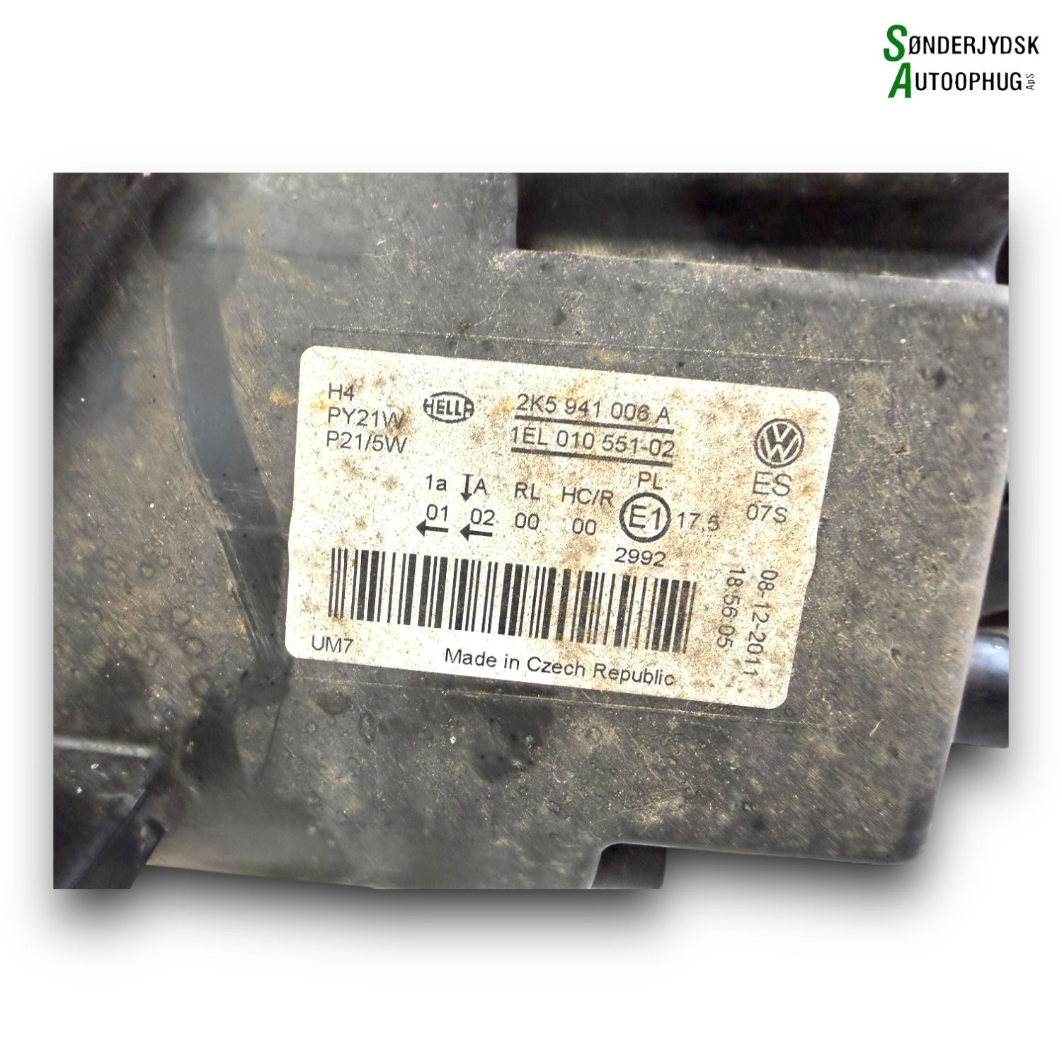 VW Caddy 2K Forlygte Med OEM Nr. 2K5941006 Fra VW Ophugger