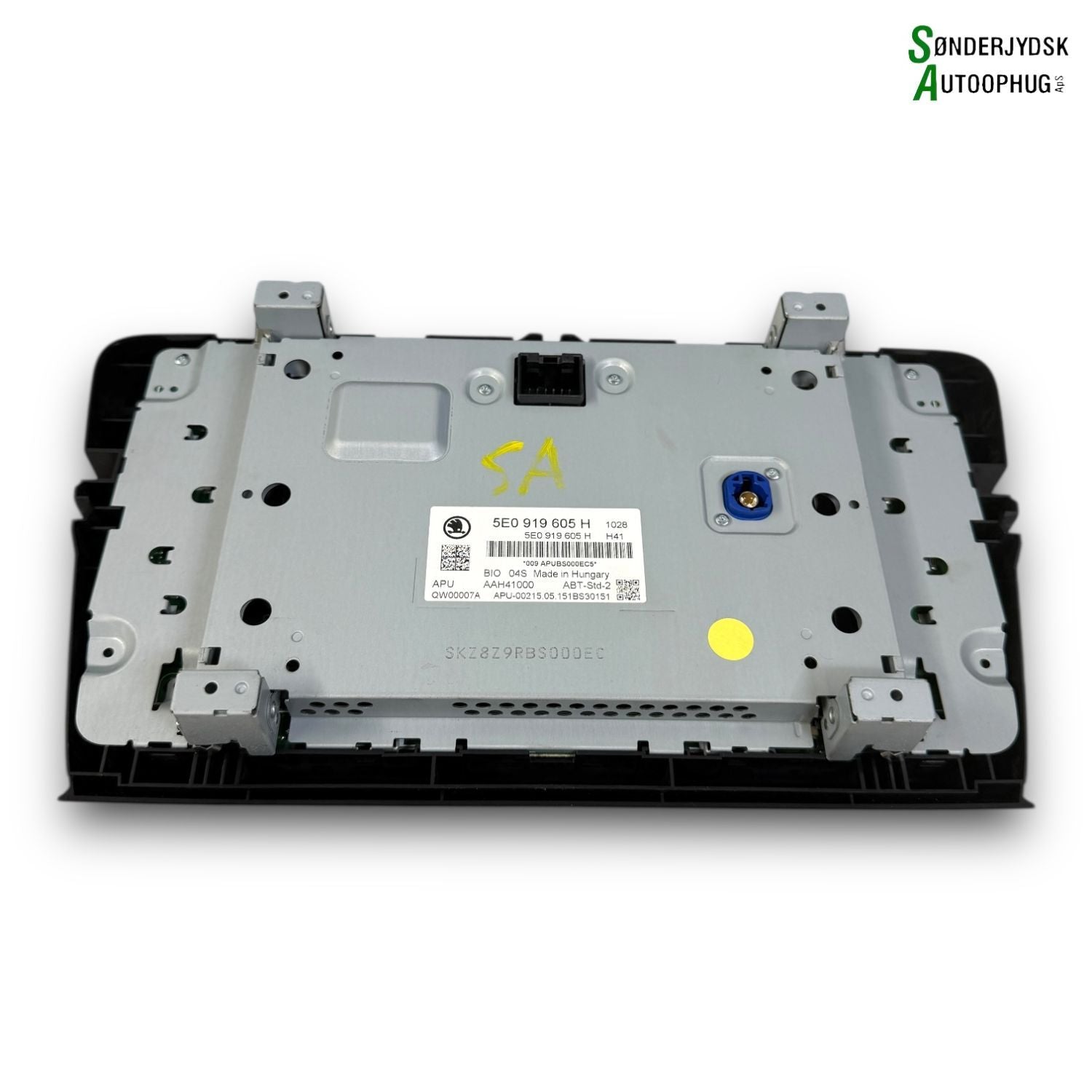 Skoda Octavia Radio, Multi Display Med OEM Nr. 5E0919605HBIO Fra Skoda Ophugger