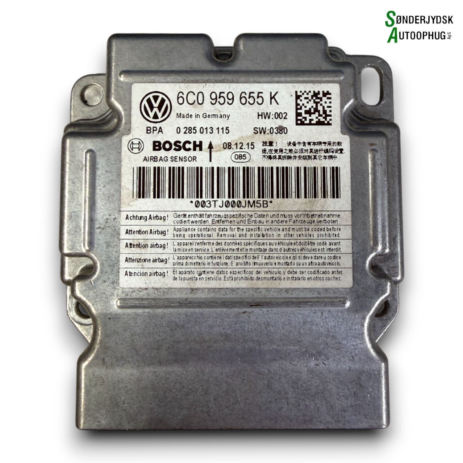 Skoda Fabia Airbag Elboks Med OEM Nr. 6C0959655K743 Fra Skoda Ophugger