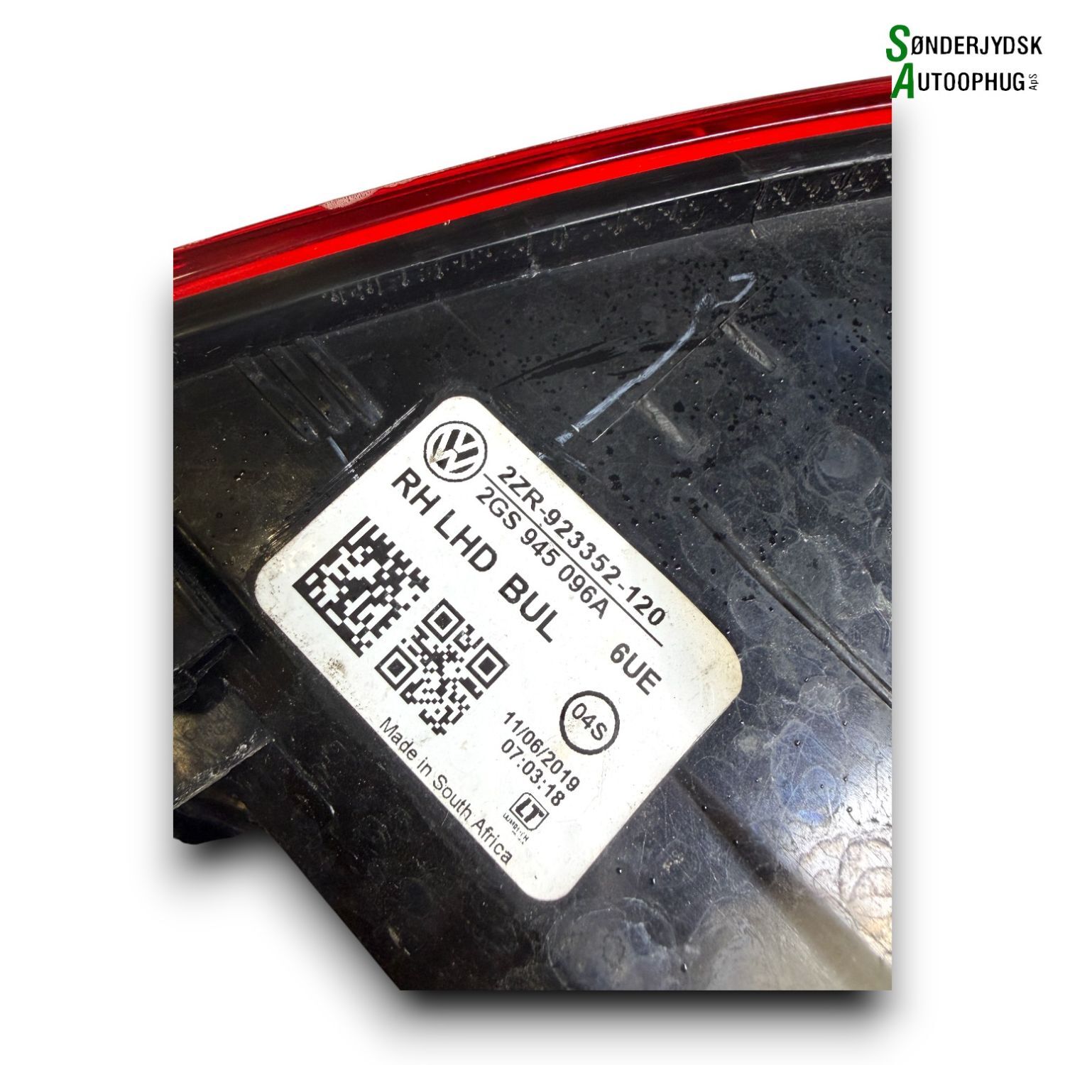VW Polo Aw Baglygte Med OEM Nr. 2G0945096B Fra VW Ophugger