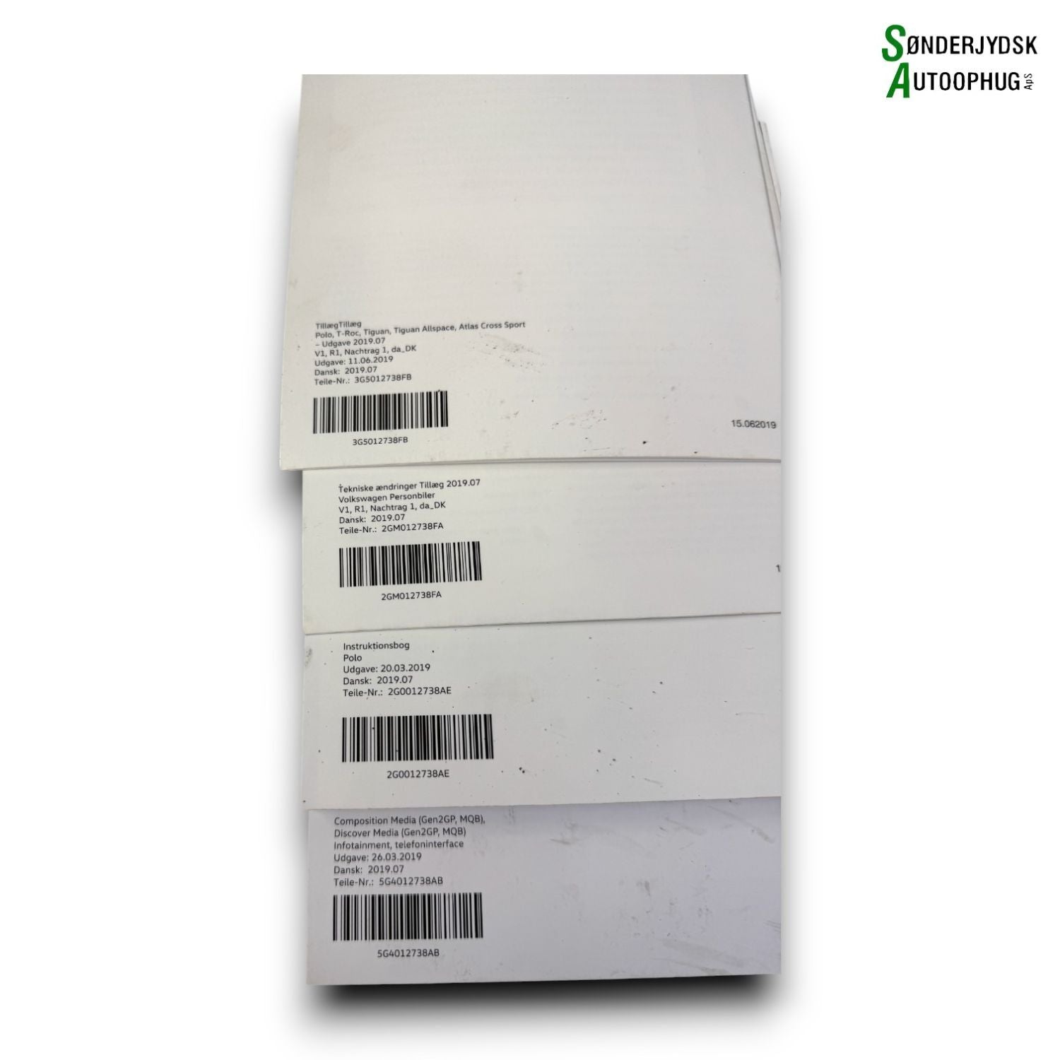 VW Polo Aw Instruktionsbog Med OEM Nr. 3G5012738FB Fra VW Ophugger