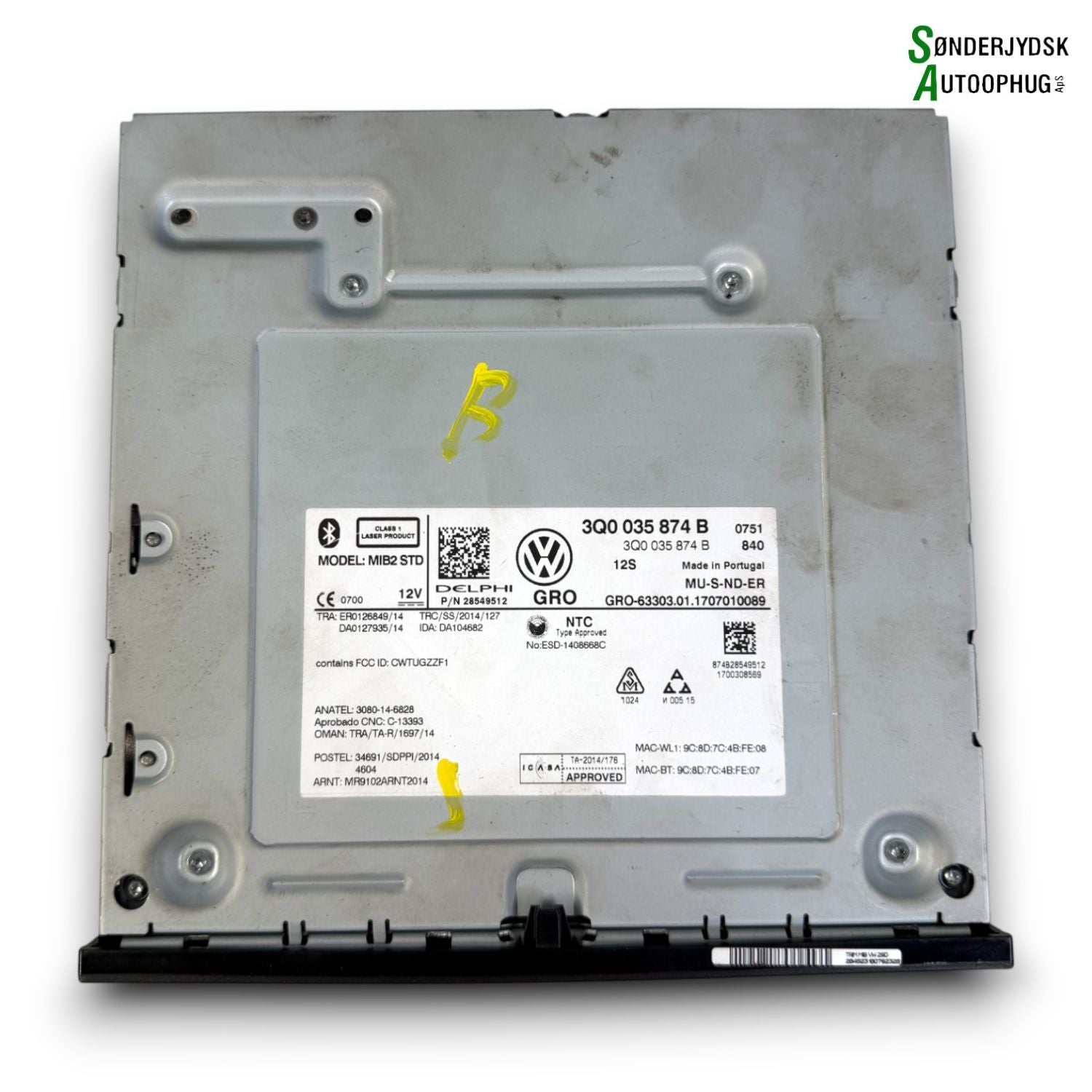 VW Polo Aw Radio Med OEM Nr. 3Q0035819CX Fra VW Ophugger