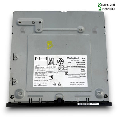 VW Passat 3G Radio Med OEM Nr. 3Q0035846 Fra VW Ophugger