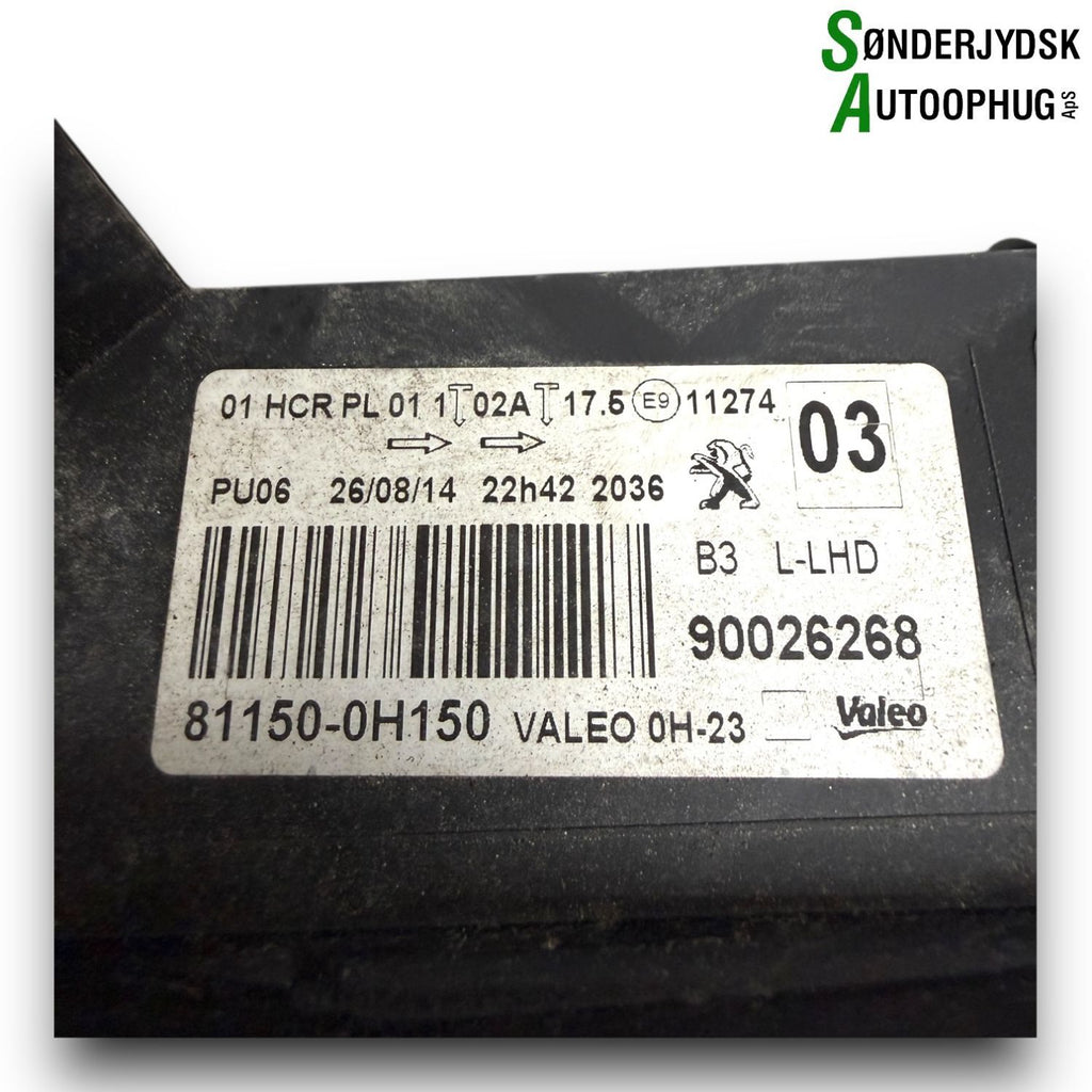 Peugeot 108 Forlygte Med OEM Nr. B000863880 Fra Peugeot Ophugger