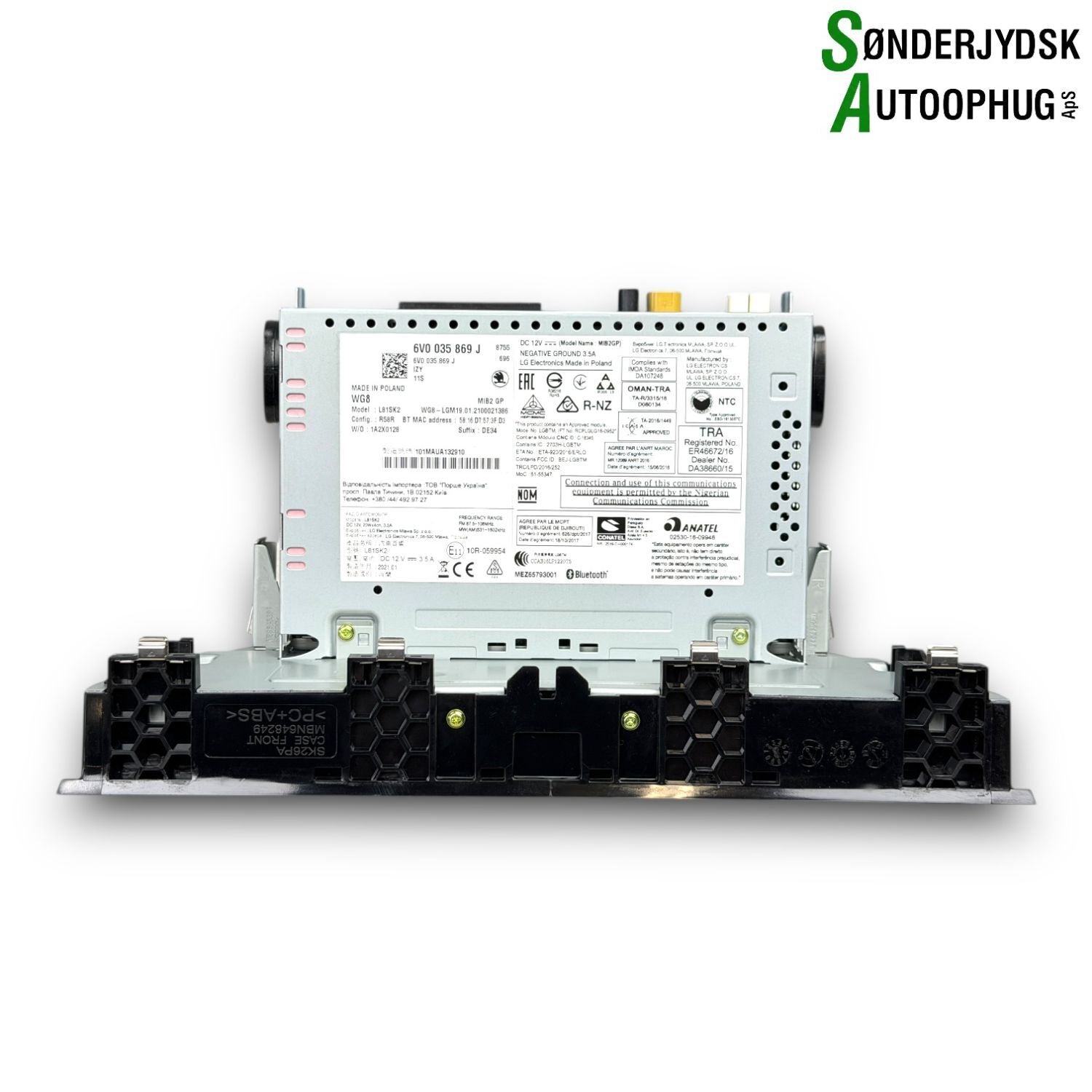 Skoda Fabia Radio, Multi Display Med OEM Nr. 6V0035869JIZY Fra Skoda Ophugger