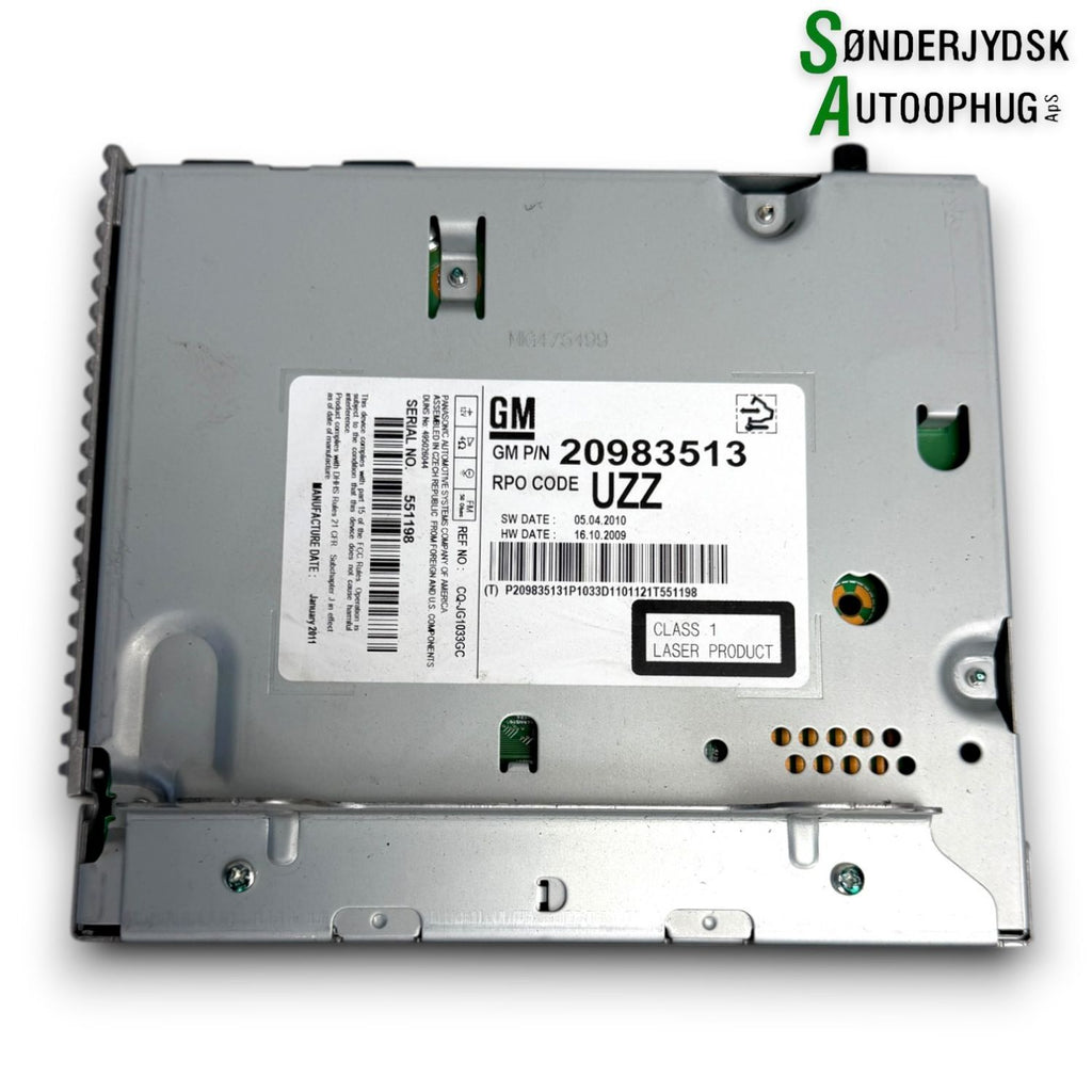 Opel Insignia A Radio Med OEM Nr. 22776285 Fra Opel Ophugger