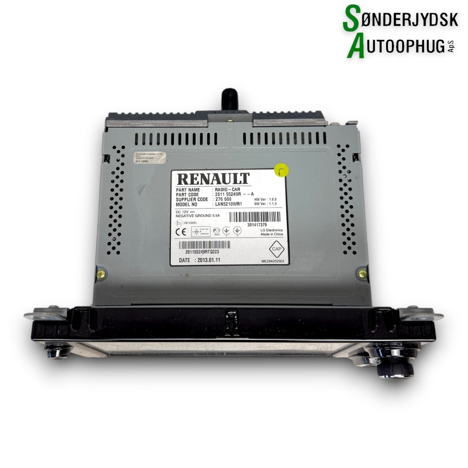 Renault Clio 4 Radio, Multi Display Med OEM Nr. 281155249R Fra Renault Ophugger