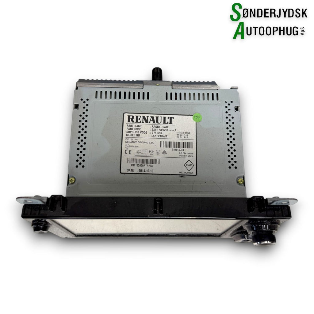 Renault Clio 4 Radio, Multi Display Med OEM Nr. 281153868R Fra Renault Ophugger