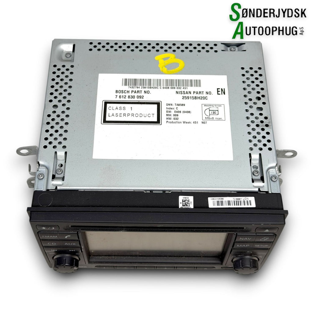 Nissan Qashqai +2 Radio M/Cd Med OEM Nr. 25915BH20C Fra Nissan Ophugger
